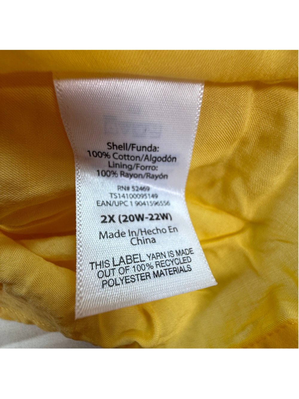 Terra & Sky Eyelet Midi Dress 2X Yellow Button Front Cottagecore Boho Plus Size - Picture 5 of 7